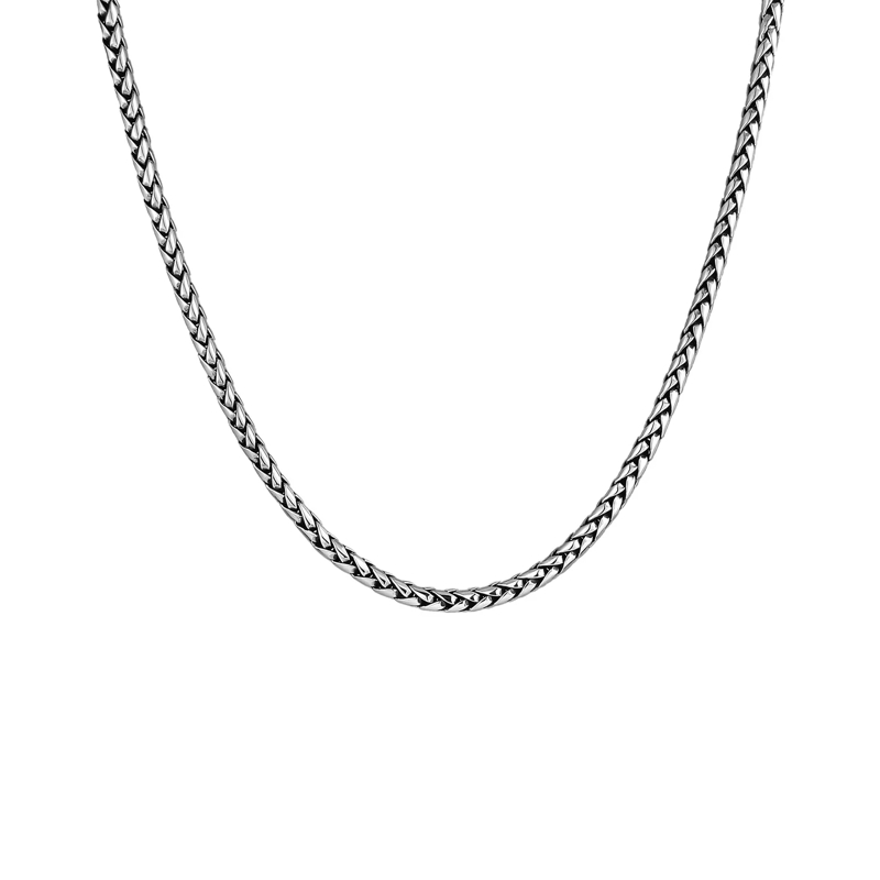 Kuzzoi Mittellange Halskette Halskette Herren Zopfkette Oxidiert Massiv 925 Sil silber(Image 2)