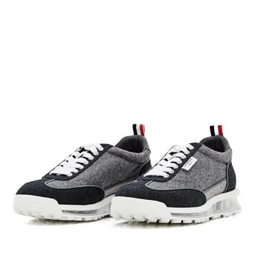 Thom Browne Tech Runner In Wool Flannel Grey scarpa da ginnastica bassa