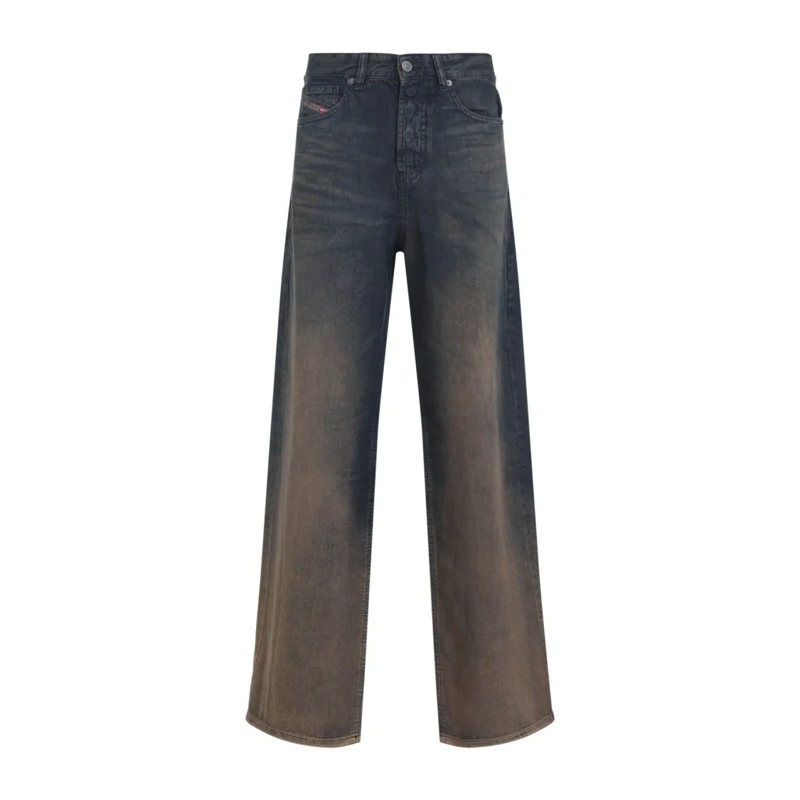 Diesel Jeans Wide-Leg High-Waist Jeans In Faded Blue Lyocell Blue