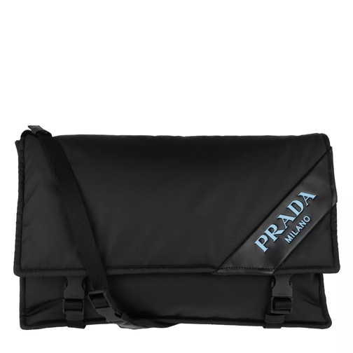 Prada Logo Crossbody Bag Large Nylon Black Cross body-väskor
