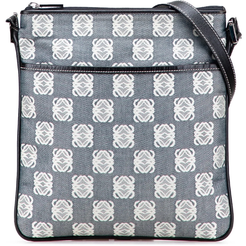 Loewe Schultertasche Anagram Canvas Crossbody grau