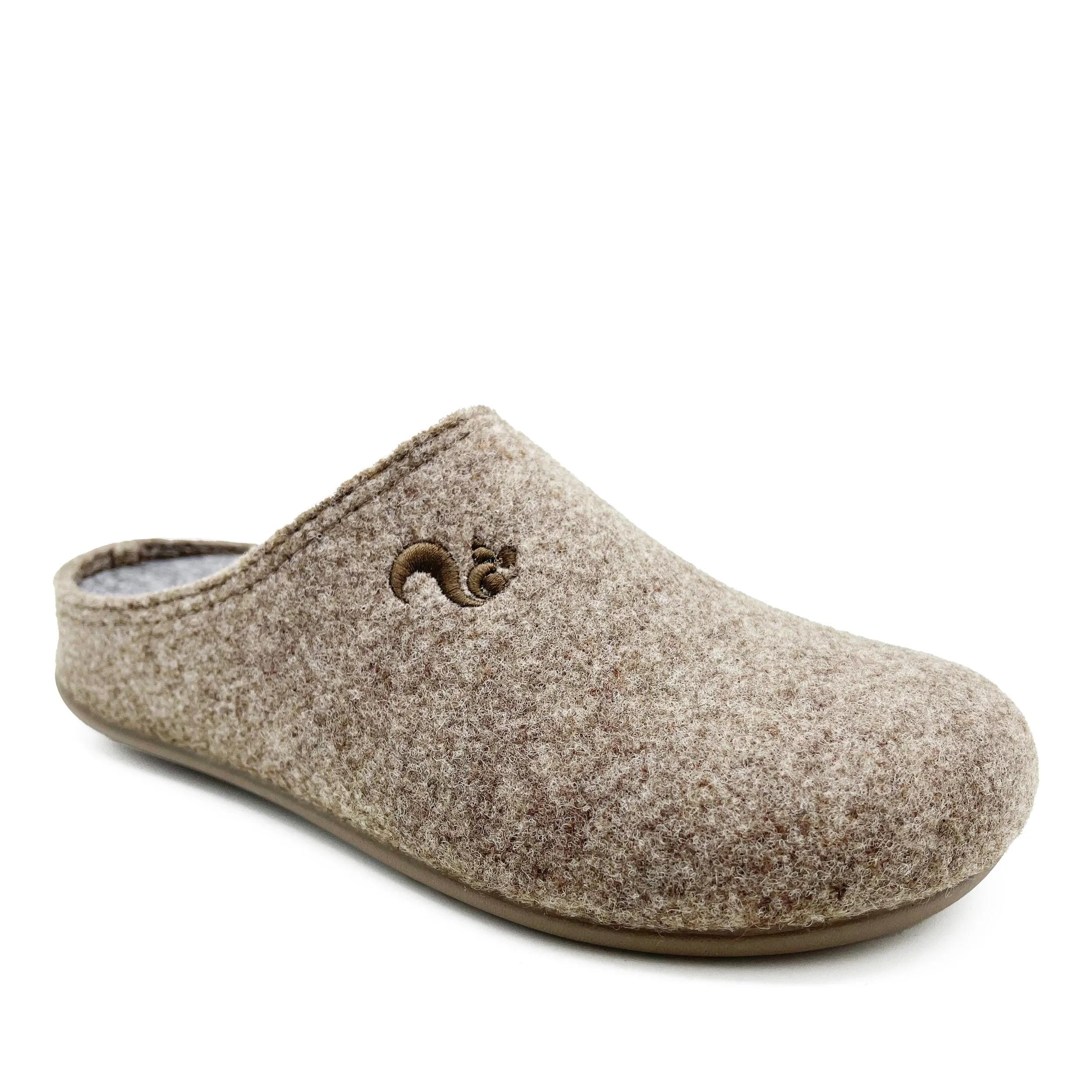 thies Sneakers - thies 1856 ® Recycled PET Slipper vegan beige marr - Gr. 47 - in Braun - für Damen