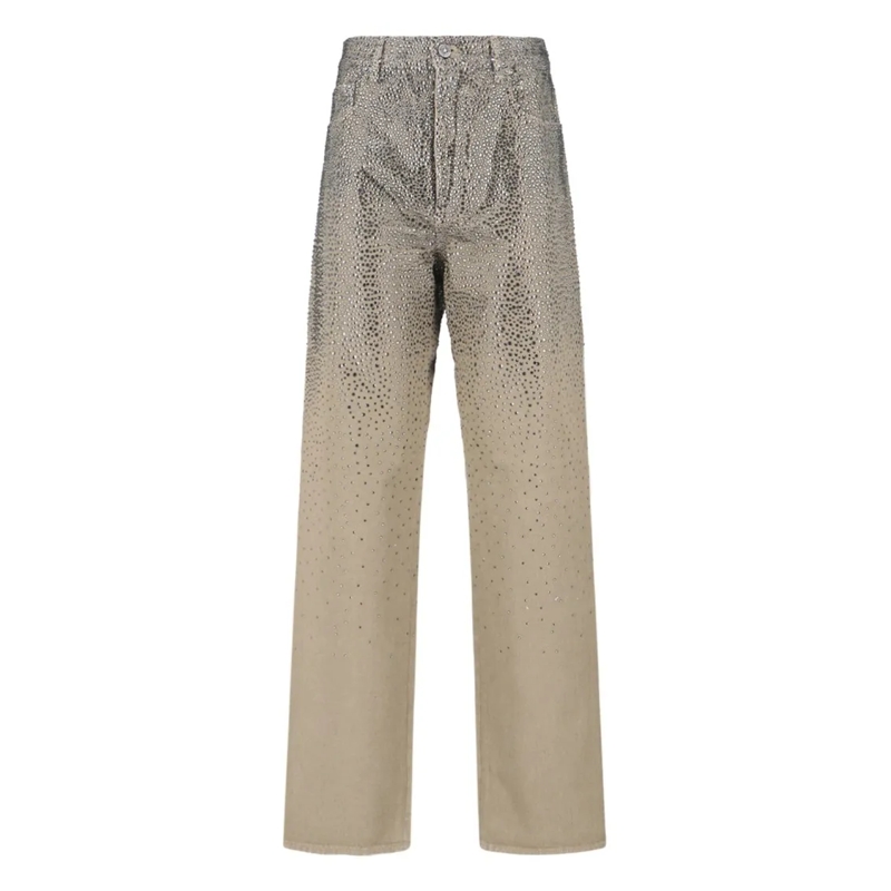 Golden Goose Jeans Straight-Leg Jeans With Rhinestones – Beige Neutrals