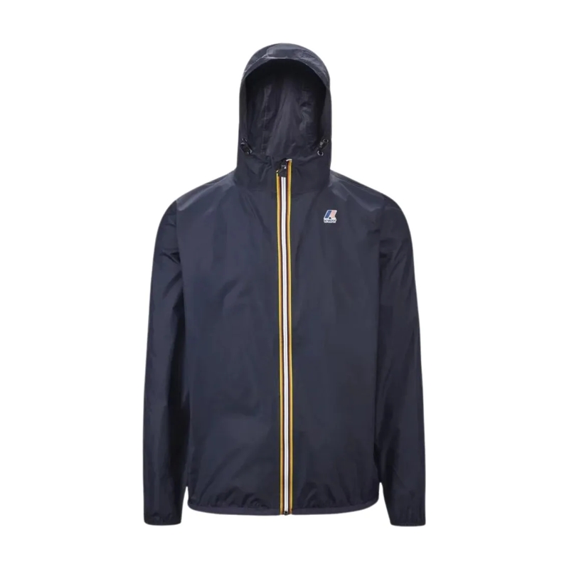 K-Way  Packable Black Nylon Jacket With Full Front Zipper Black