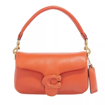 Coach Leather Covered C Closure Pillow Tabby Shoulder Bag 18 In  B4_sun_orange