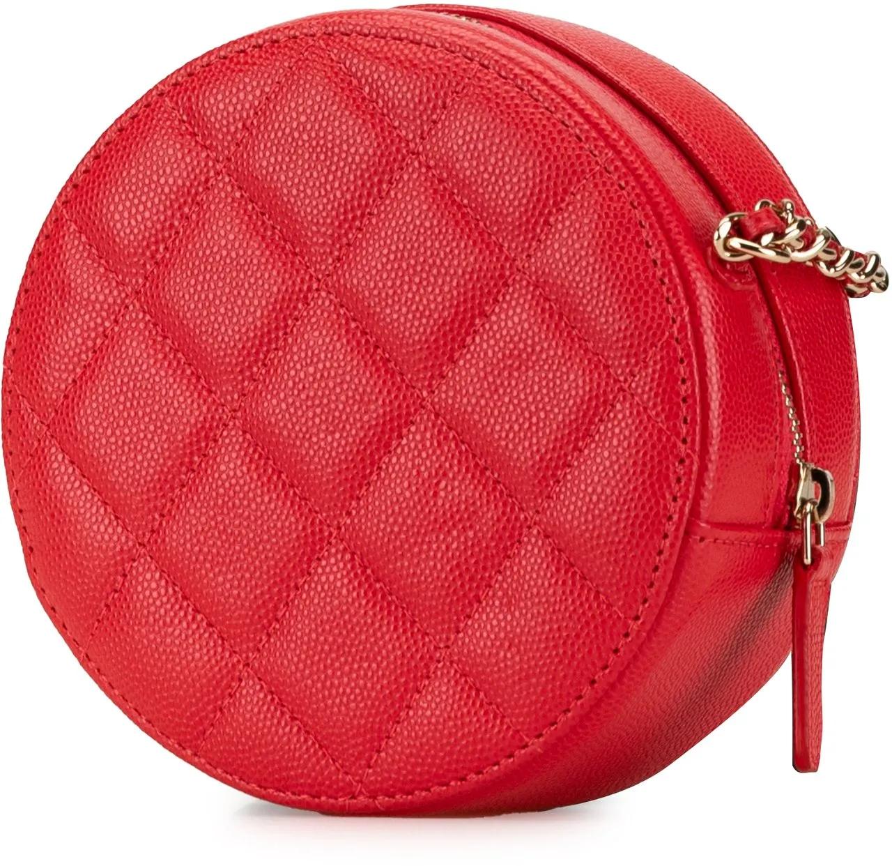 Thumbnail - Chanel Hobo Bags - 2019 Quilted Caviar Round Clutch With Chain - Gr. unisize - in Rot - für Damen