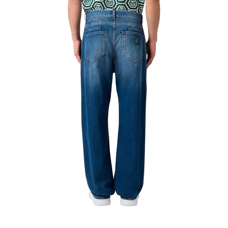 Philipp Plein Jeans mit geradem Bein Rockstar Fit Jeans Basic blau(Image 2)