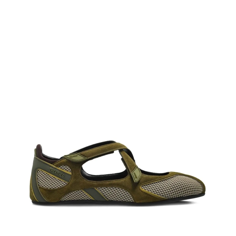 The Attico Balletschoenen Olive Green Ballerina Flats Black