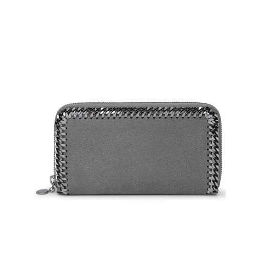 Stella McCartney Portemonnaie mit Zip-Around-Reißverschluss Recycled Polyester Wallet Grey