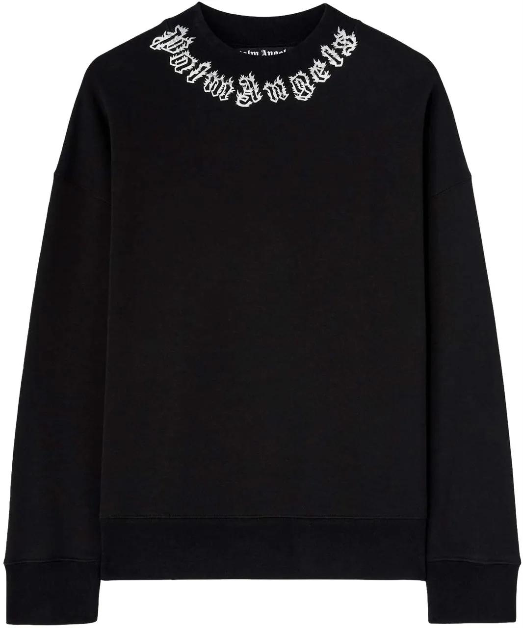 Thumbnail - Palm Angels - Cotton Logo Sweatshirt - Größe S - schwarz