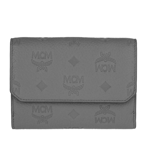 MCM Klara Leather Fold Medium Wallet Dove Portemonnaie mit Überschlag