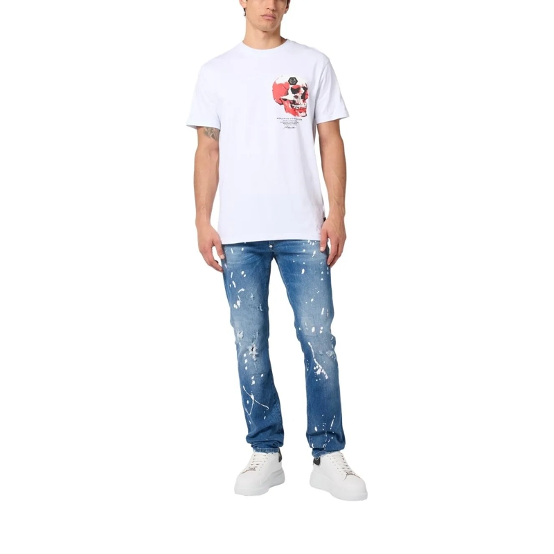 Philipp Plein T-Shirt Roundneck T-Shirt Puffy Red Skull Skull weiss(Image 2)