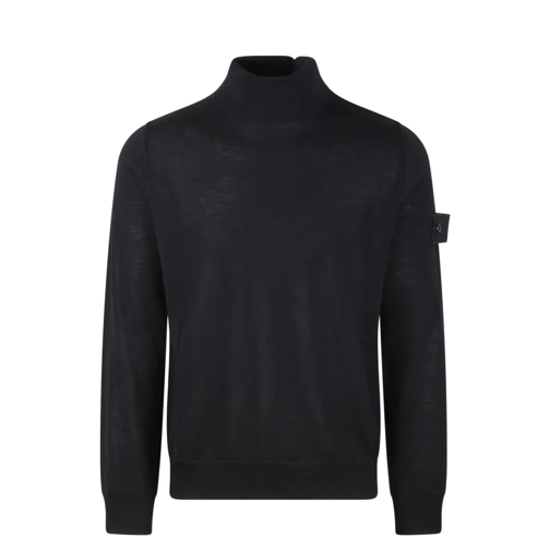 Stone Island Trui Badge Patch Turtleneck Sweater Black