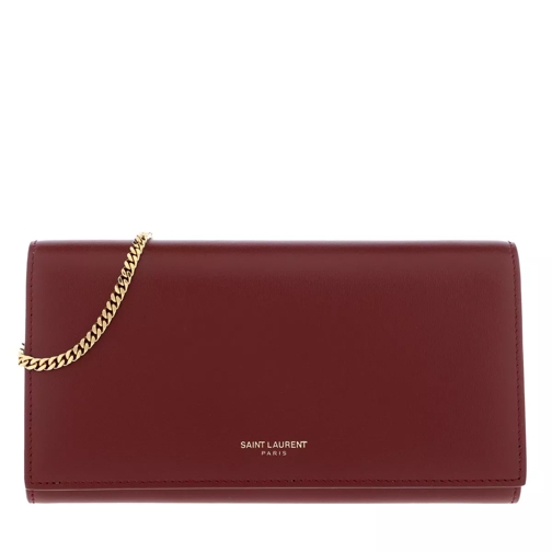 Saint Laurent Wallet Leather Opyum Red Wallet On A Chain