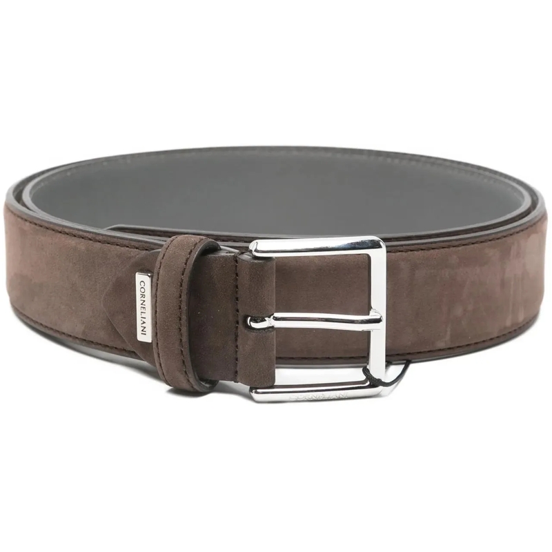 Corneliani Ceinture en cuir belt bruin daim braun