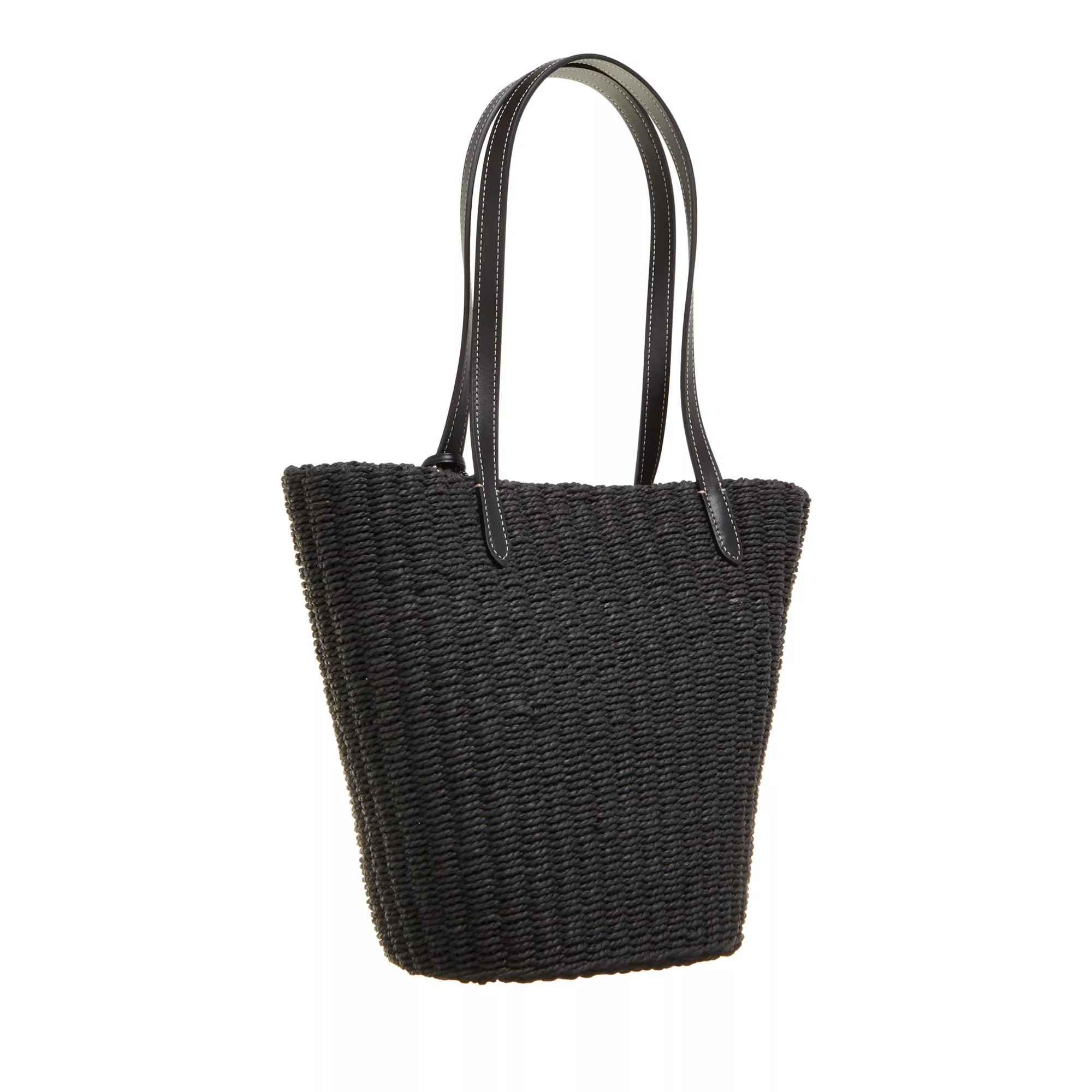 Coach Shoppers Small Straw Tote in zwart