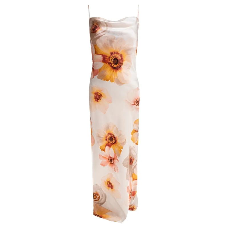 Sleep No More Midikleid Floral Maxi Dress With Spaghetti Straps Neutrals