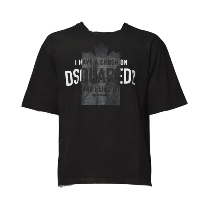 Dsquared2 Rubber Logo T-Shirt In Black Cotton Black | T-shirt