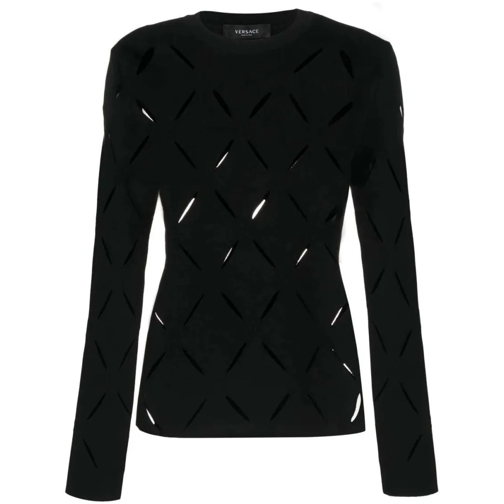 Versace Hauts à manches longues Cut-Out Knitted Jumper Black (Image 2)