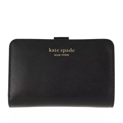 Kate Spade New York Spencer Saffiano Leather Black Portefeuille à fermeture Éclair