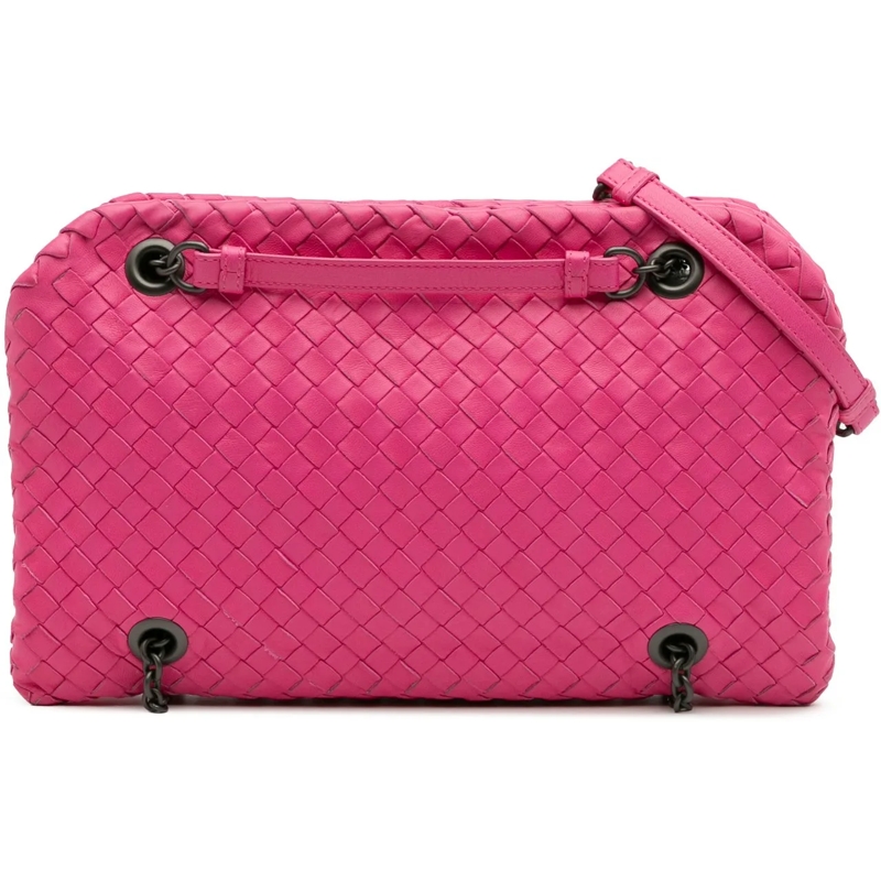 Bottega Veneta Sac à bandoulière Nappa Intrecciato Duo Shoulder Bag rose