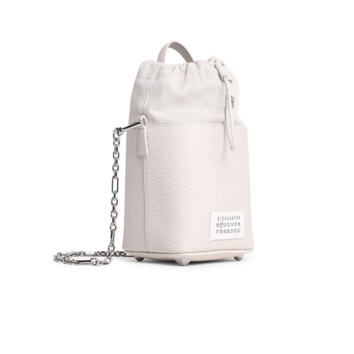 Maison Margiela Crossbodytas 'Sac' Bucket Bag In Light Grey Leather Grey