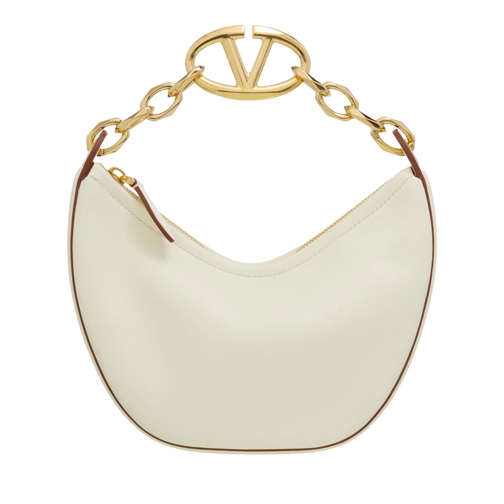 Valentino Garavani Schoudertas VLogo Moon Mini Hobo Bag Ivory