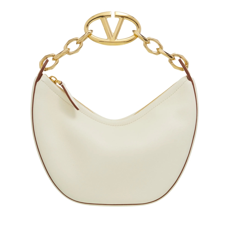 Valentino Garavani Schultertasche VLogo Moon Mini Hobo Bag Ivory