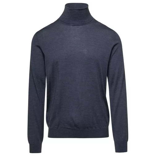 Laneus Grey Sweater With Turtleneck And Ribbed Trim In Wo Grey 
