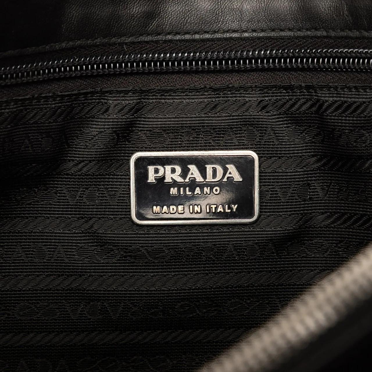 Thumbnail - Prada Shopper - Vitello Trimmed Tessuto Pockets Tote - Gr. unisize - in Schwarz - für Damen