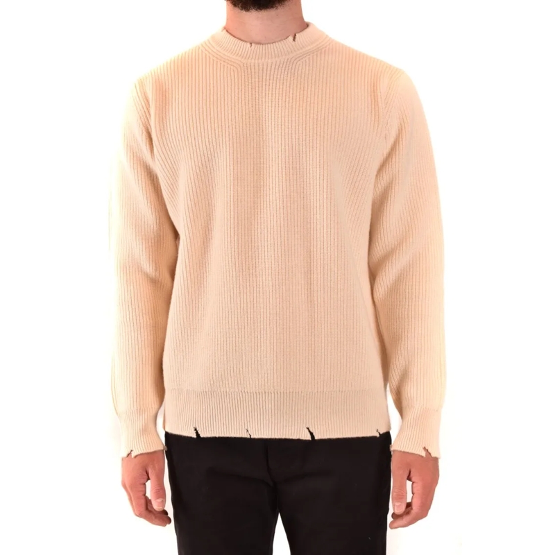 Laneus Trui Milk-Colored Merino And Cashmere Knit Sweater Neutrals
