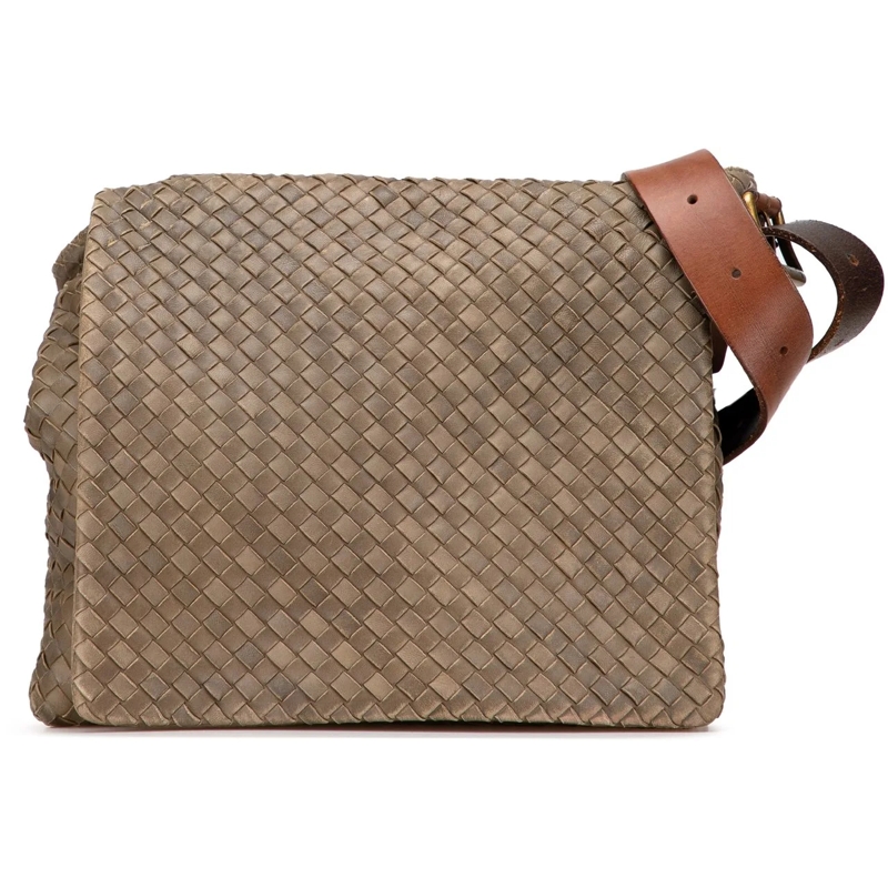 Bottega Veneta Schultertasche Nappa Intrecciato Messenger Bag braun