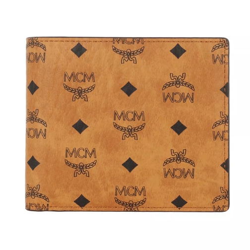 MCM Visetos Or M-F12-1 Small Wallet, Coin Pkt u Cognac Bi-Fold Portemonnaie