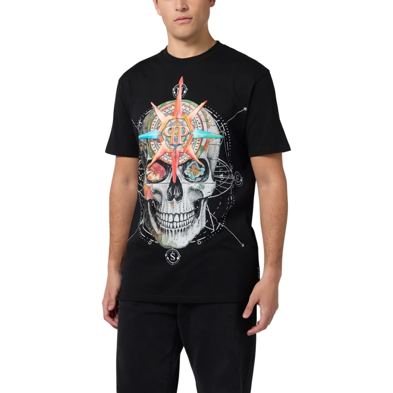 Philipp Plein T-Shirt Round Neck T-Shirt Wind Rose Skull schwarz(Image 3)