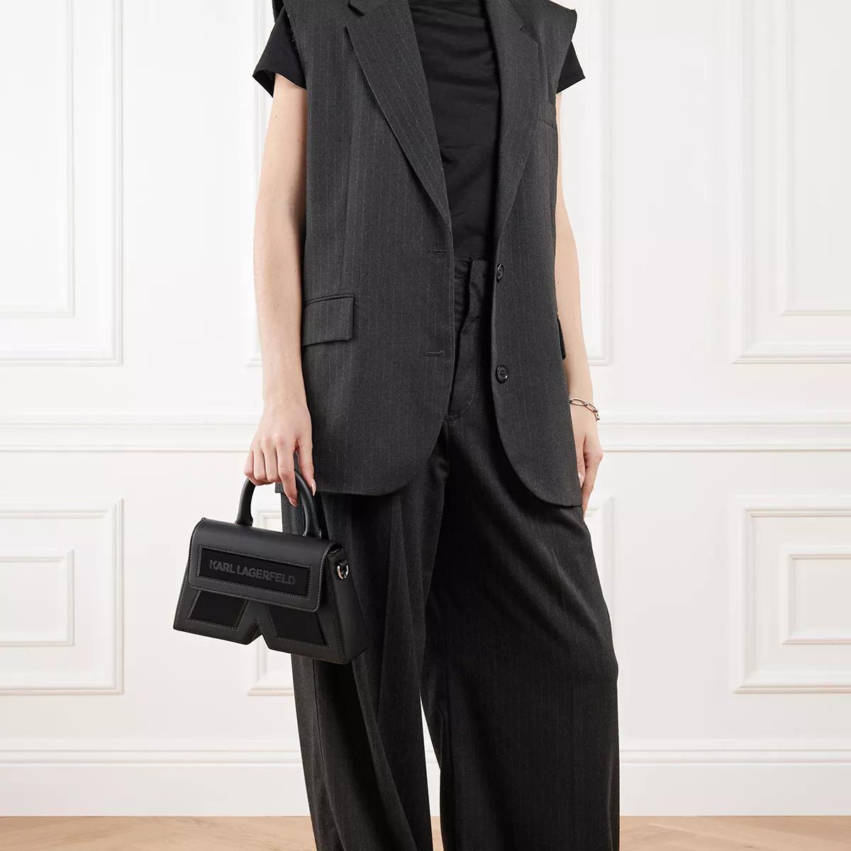 Karl Lagerfeld Iconische Zwarte Leren Crossbody Tas Black Dames