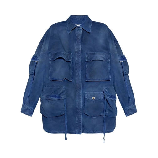 The Attico Oversized Blue Denim Jacket Blue Jeans jackor