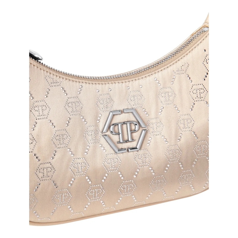 Philipp Plein Schultertasche Schultertasche Monogram Mit Schmucksteinen beige(Image 5)