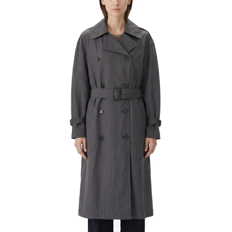 TOTEME Manteau d'hiver Trenchcoat aus Baumwollmix grau(Image 2)