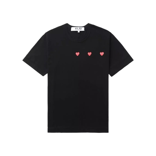 Comme des Garcons Play Triple Hearts T-Shirt black black 