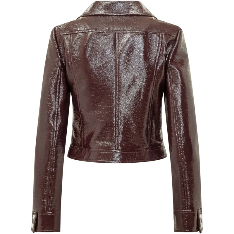 Courrèges Übergangsjacke Giacca Cropped Lucida con Logo braun(Image 2)