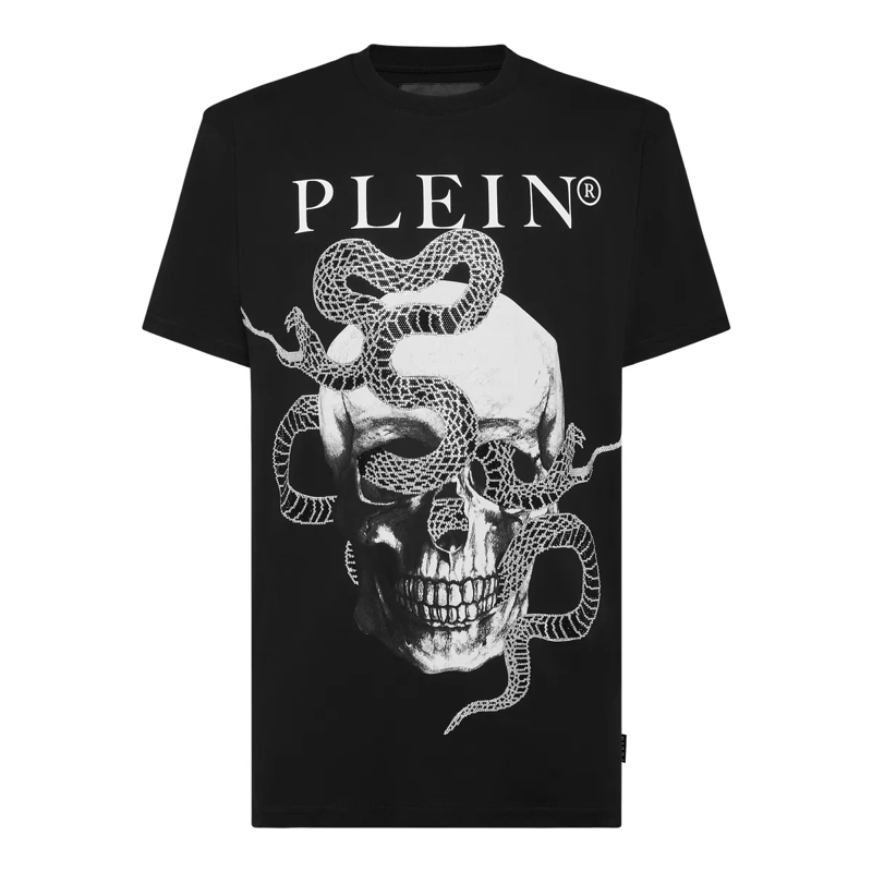 Philipp Plein T-Shirt T-Shirt Snake Mit Schmucksteinen schwarz