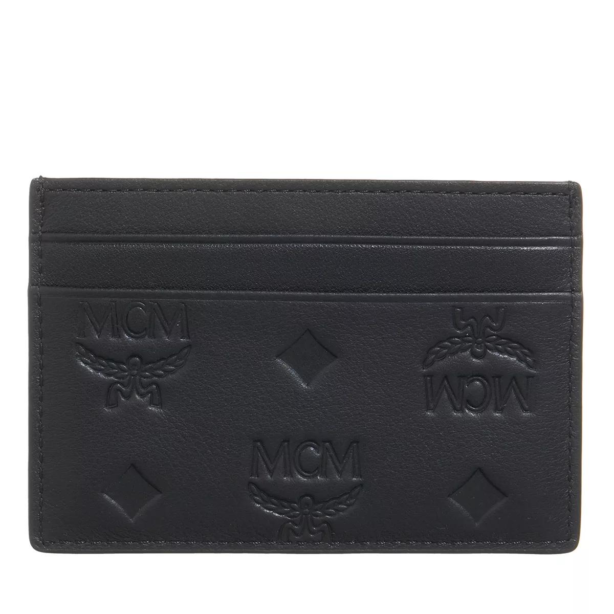 MCM Aren Ebmn Lthr Card Case Mini Black Card Case