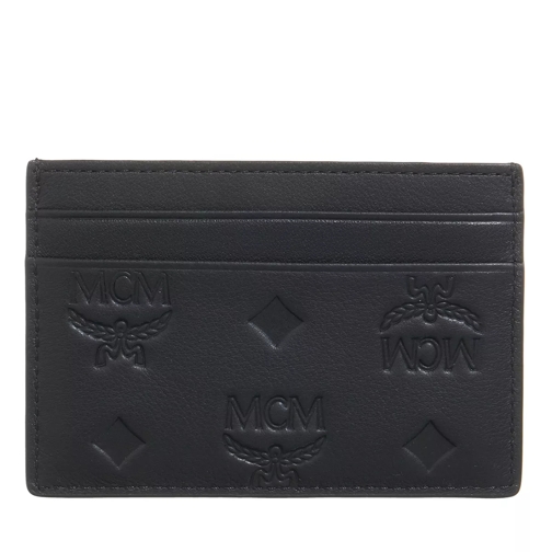 MCM Aren Ebmn Lthr Card Case Mini Black Porta carte di credito