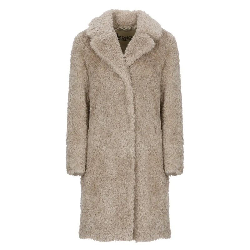 Herno  Synth Fur Coat Neutrals