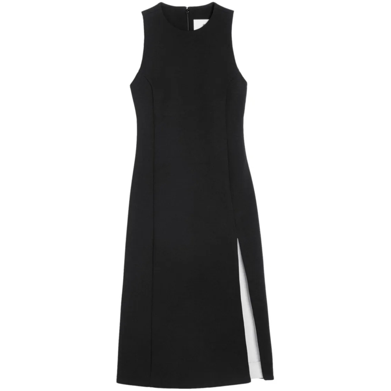AMI Paris Midi-jurk Black Virgin Wool Midi Dress Black