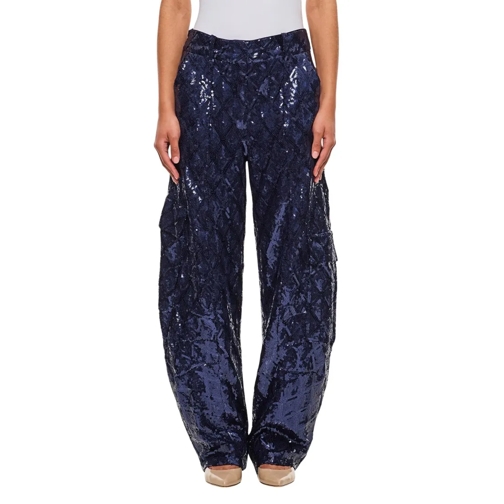 Rotate  Sequins Cargo Pants Blue