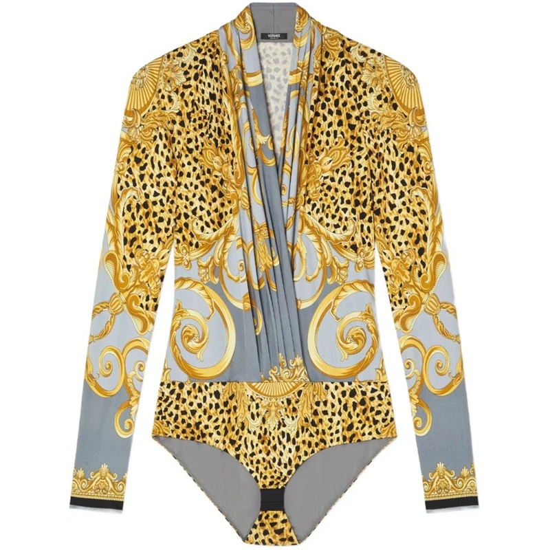 Versace T-Shirt Top Grey Gold gold