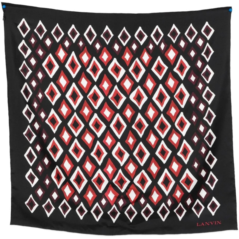 Lanvin Wollschal Scarfs Red Black rot