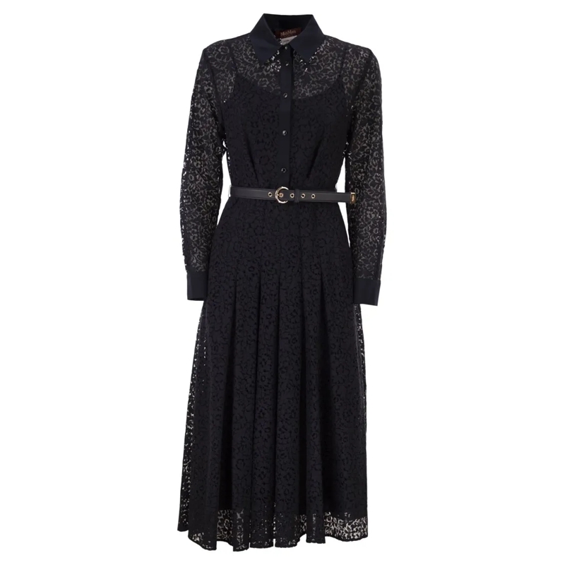 Max Mara Robe midi Mstricordo - Lace Shirt Dress Black