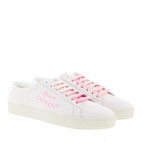 Saint Laurent Court Classic SL/06 Embroidered Sneaker Suede Optic White låg sneaker
